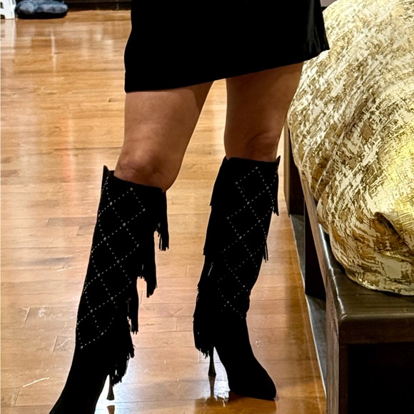 New in Box-Vince Camuto Women's Panaryaz Fringe Embellished Knee High Boot - Picture 10 of 10